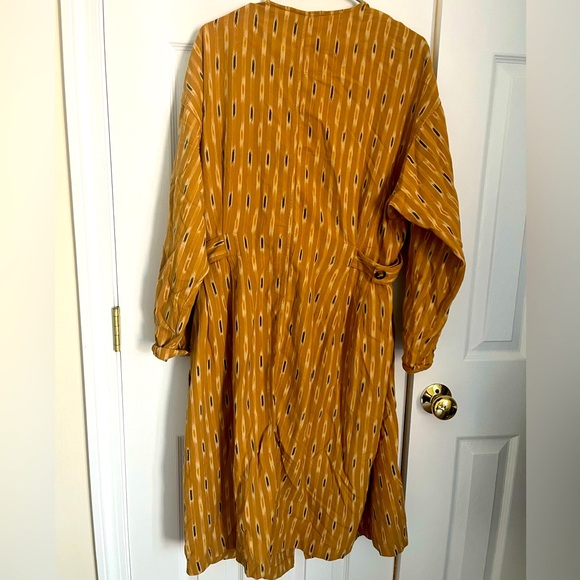 Gorgeous Free people wrap dress in yellow ikkat print NWT - Picture 3 of 12